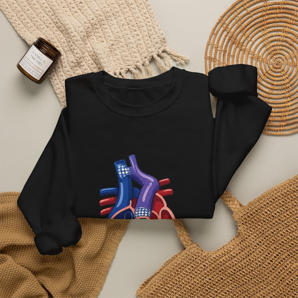 Heart Guitar Crewneck Sweatshirt — Personalized "GLENN (STAGE ID)" Musician Design