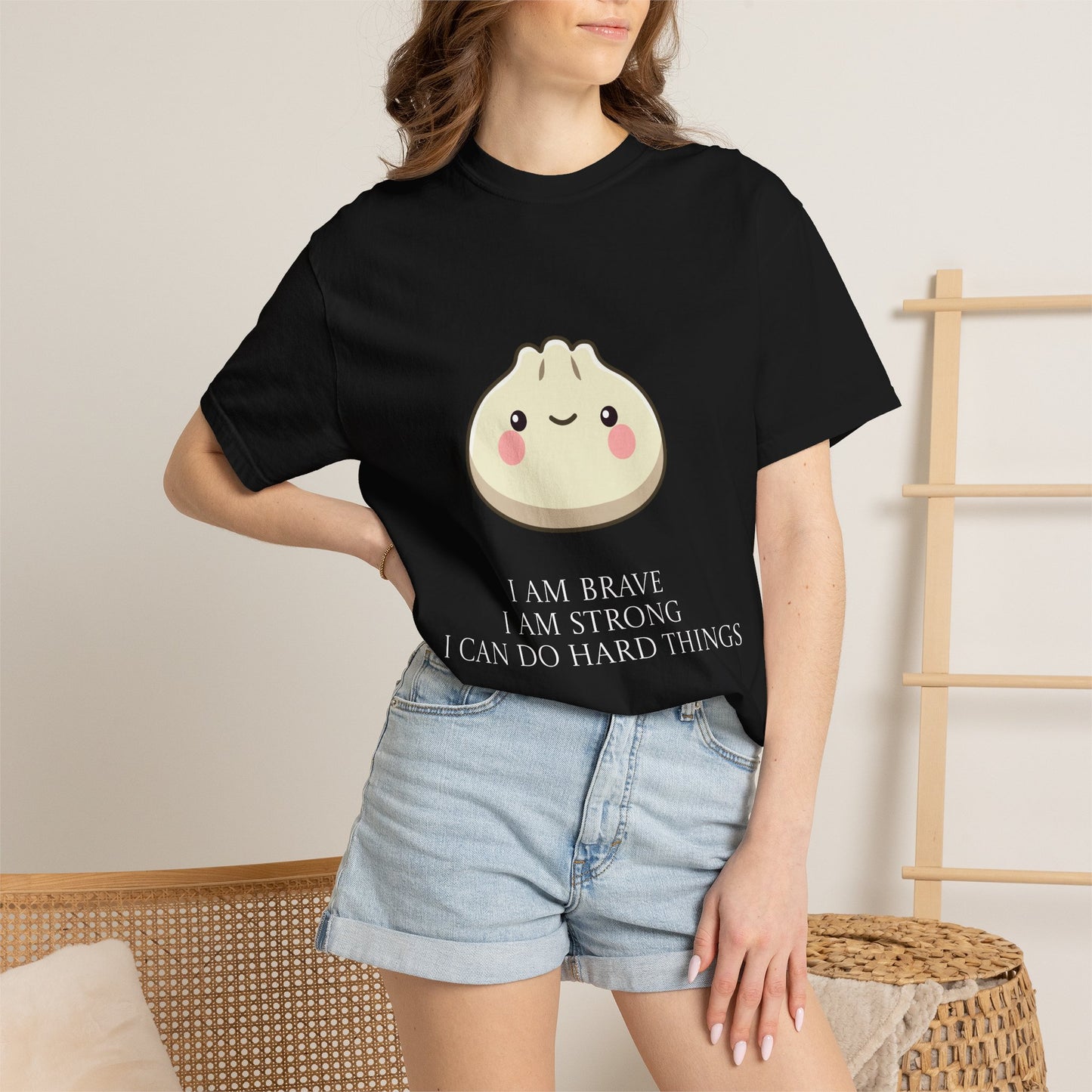 Dumpling Comfort Tee — "I am brave, I am strong" Memorial T-Shirt
