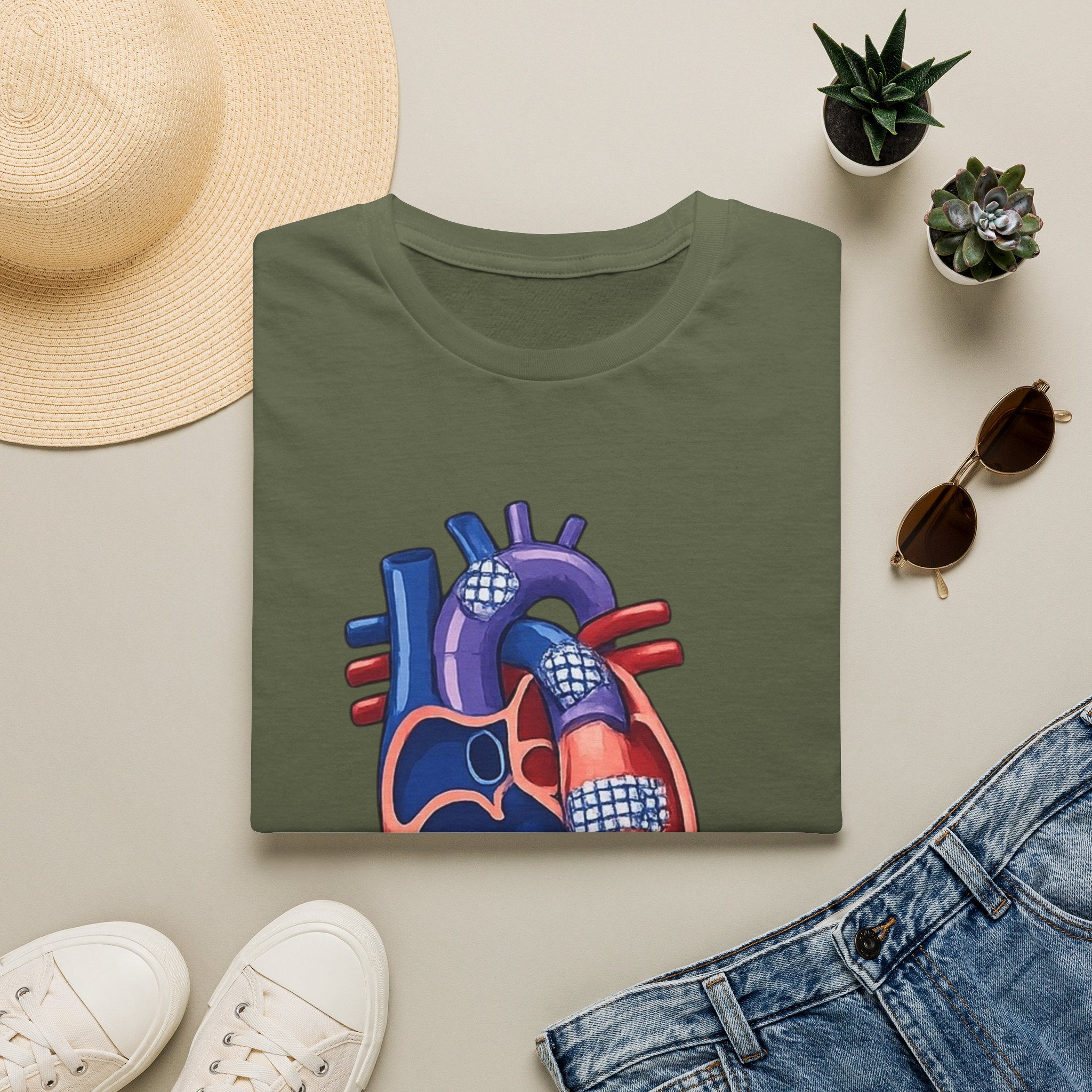 Anatomical Heart T-Shirt — 'FONTAN (Stage I/II)' Medical Illustration Tee