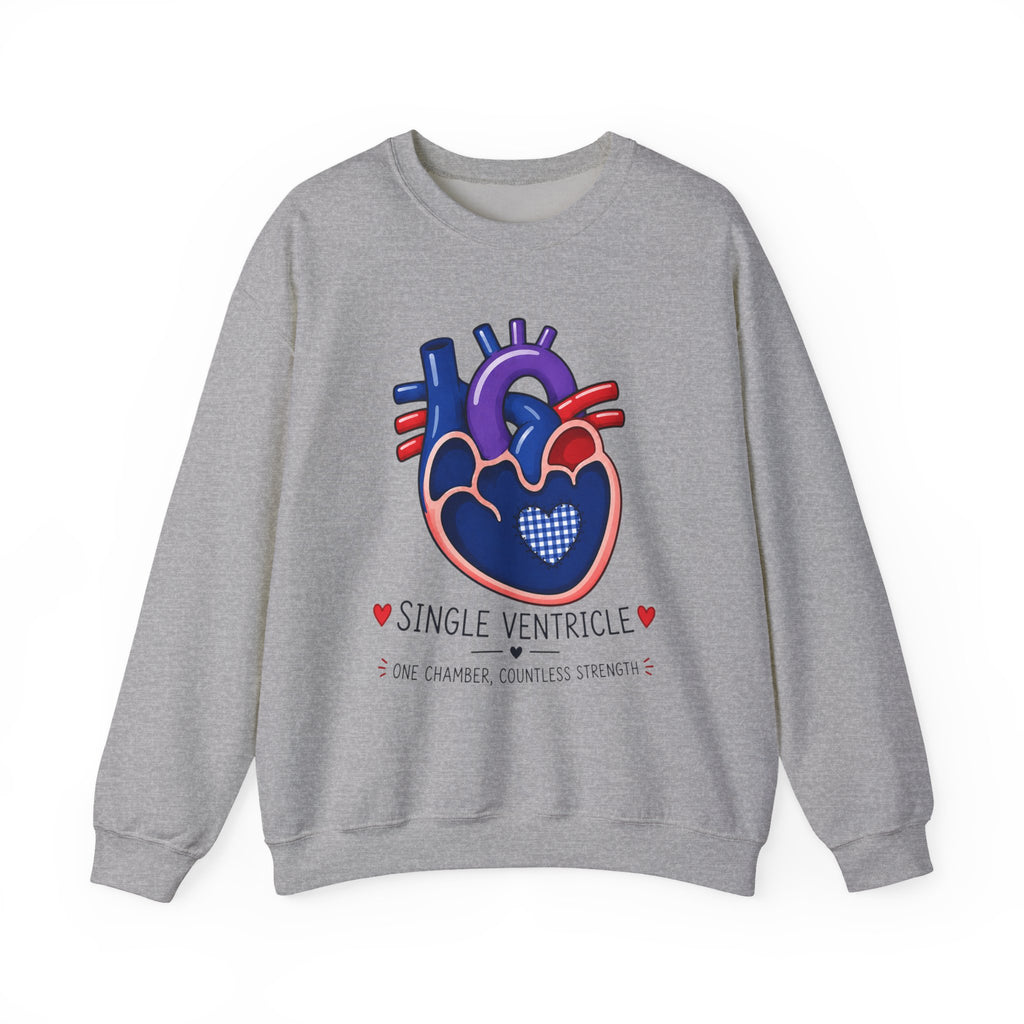 Single Ventricle Crewneck Sweatshirt — Congenital Heart Awareness Pullover