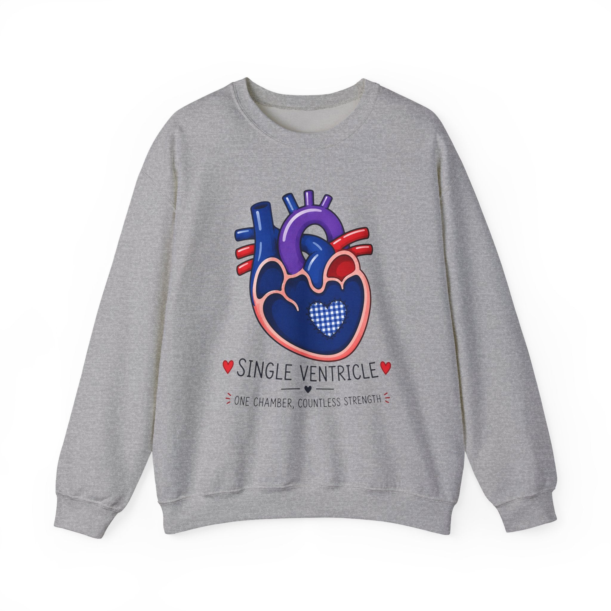 Single Ventricle Crewneck Sweatshirt — Congenital Heart Awareness Pullover