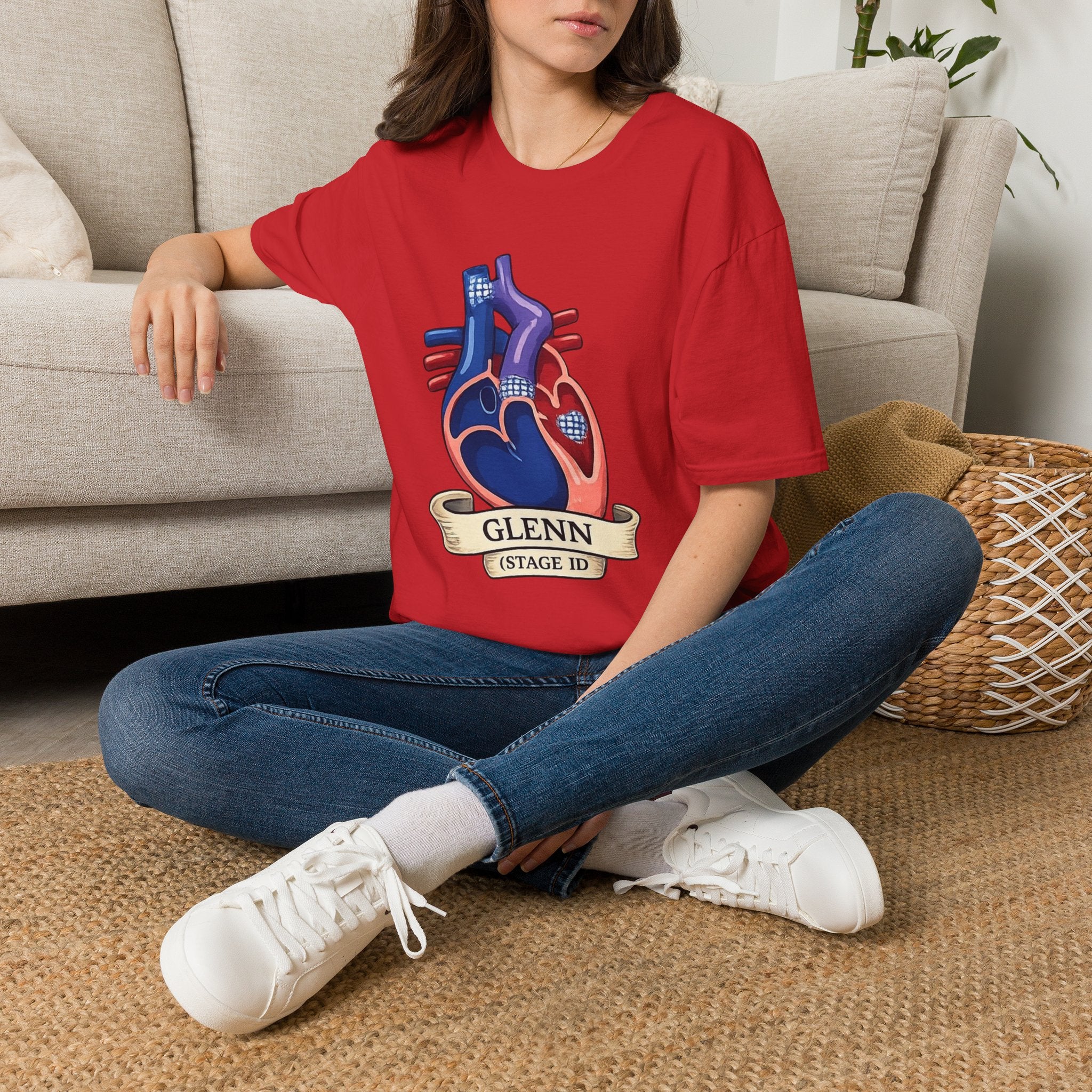 Anatomical Heart T-Shirt — Personalized "Glenn (Stage II)" Medical Art Tee