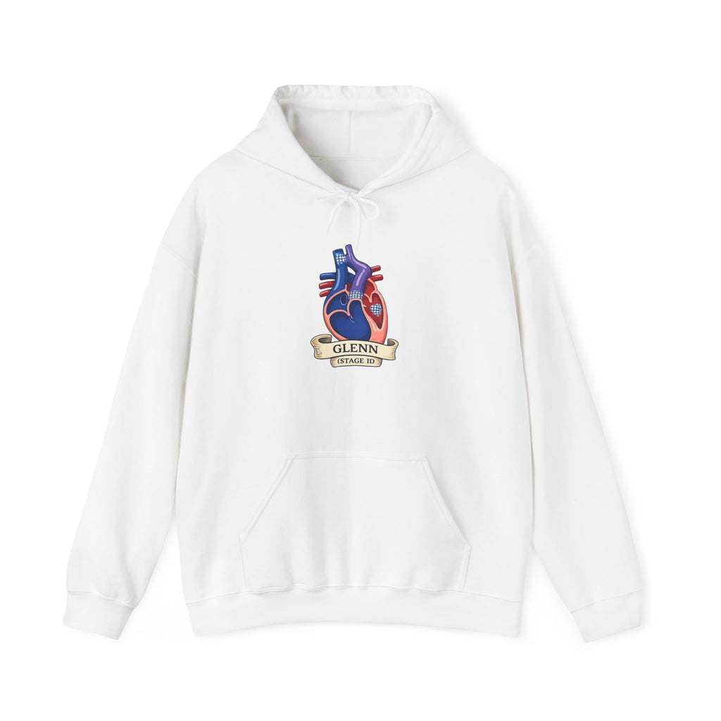 Anatomical Heart Hoodie — 'GLENN' Banner Vintage Tattoo Sweatshirt
