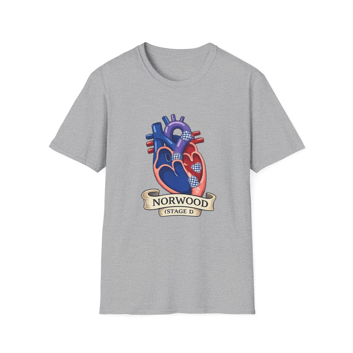 Anatomical Heart T-Shirt — Norwood Stage II Cardiology Design