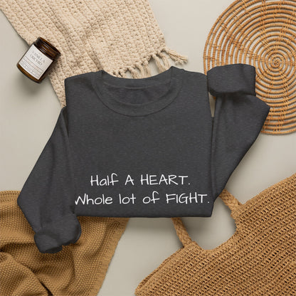 Half a Heart Crewneck Sweatshirt — HLHS awareness