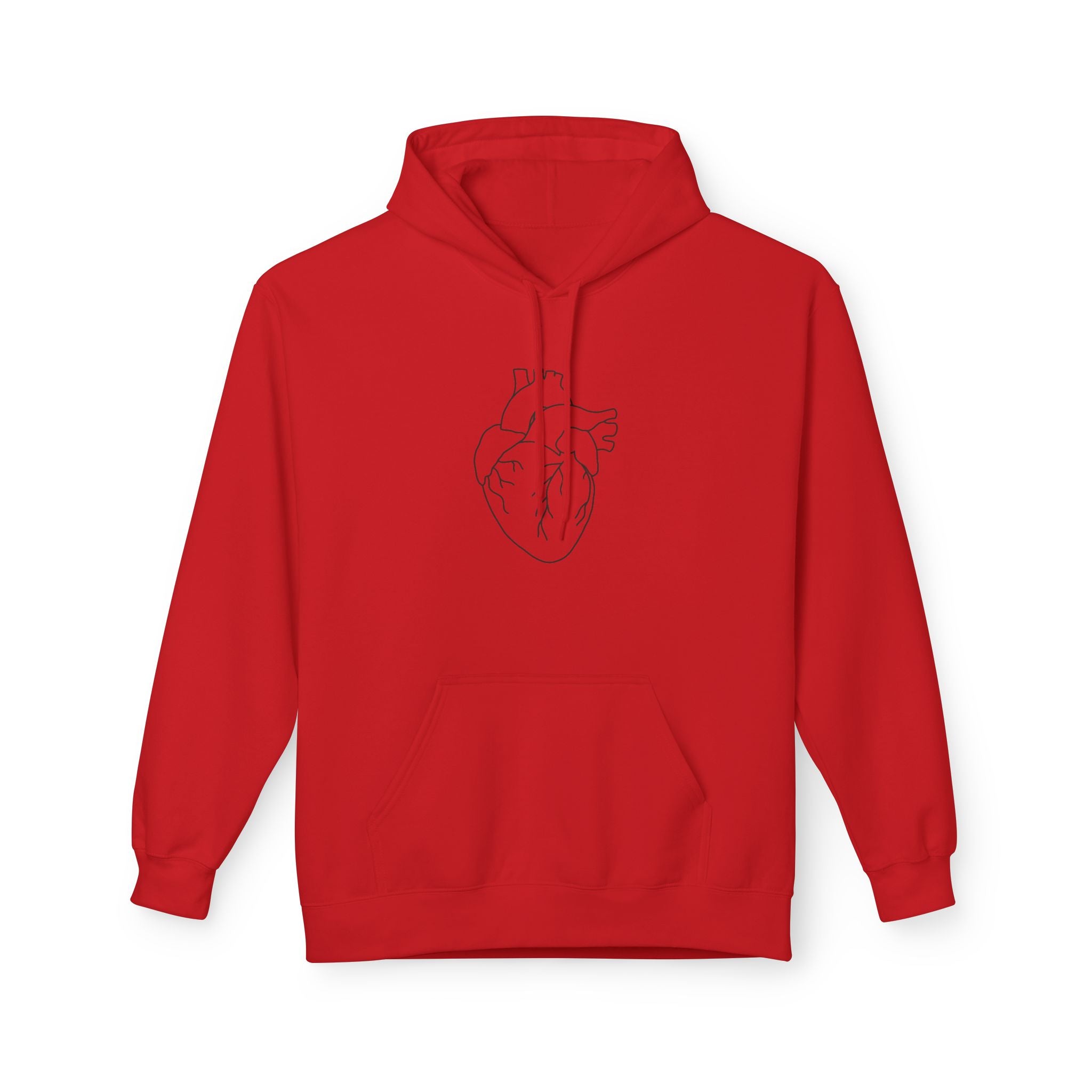 Minimal Anatomical Heart Hoodie — Line Art Medical Heart Pullover