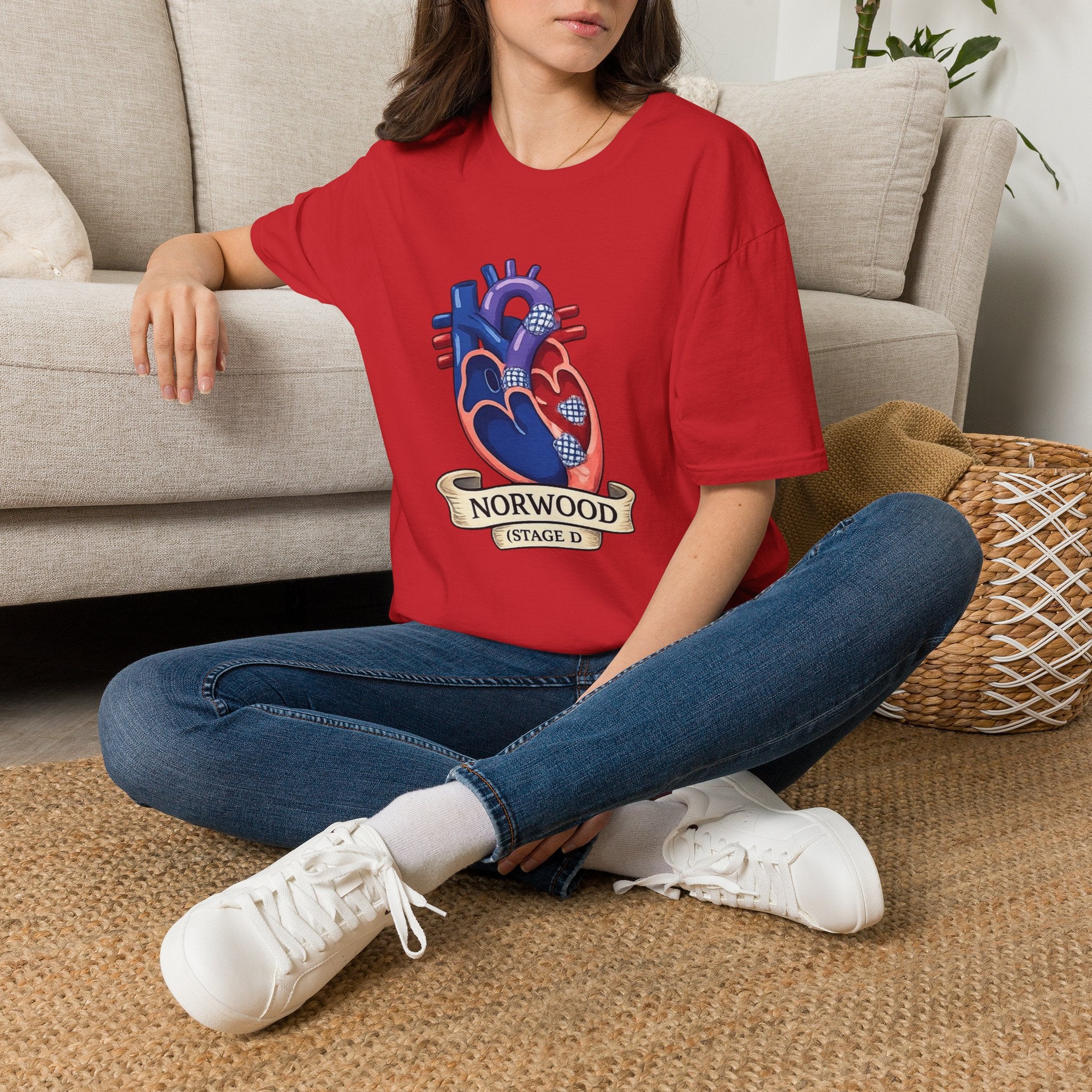 Anatomical Heart T-Shirt — Norwood Stage II Cardiology Design