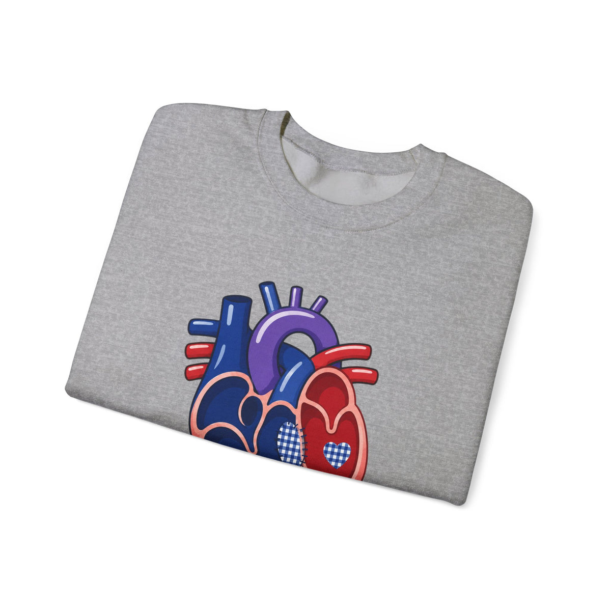ASD Repair Heart Crewneck Sweatshirt — Autism Support Anatomical Heart Design
