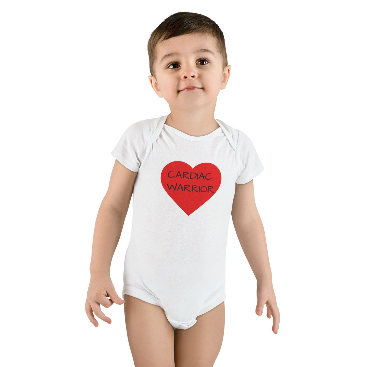 Cardiac Warrior Baby Onesie - Red Heart Infant Bodysuit (Congenital Heart Support)